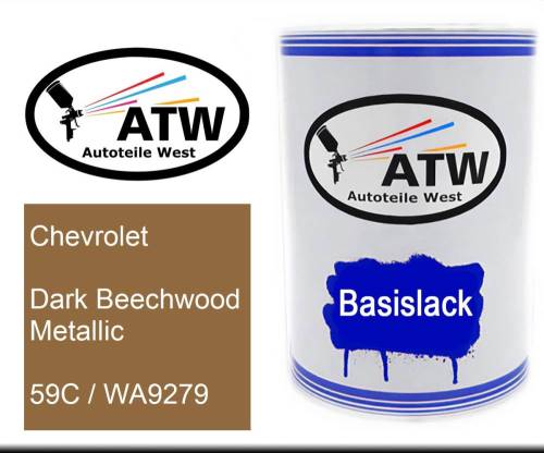 Chevrolet, Dark Beechwood Metallic, 59C / WA9279: 500ml Lackdose, von ATW Autoteile West.